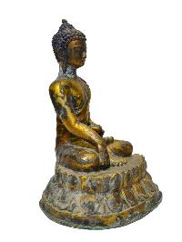 [old], Buddhist Statue Of [shakyamuni Buddha], Gold Plated Antique Finishing