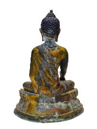 [old], Buddhist Statue Of [shakyamuni Buddha], Gold Plated Antique Finishing