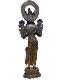 Buddhist Statue Of Standing [lokeshvara], Chocolate Oxidized