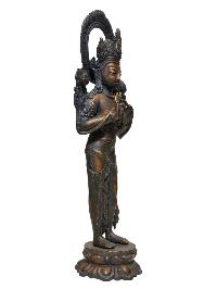 Buddhist Statue Of Standing [lokeshvara], Chocolate Oxidized