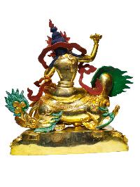 Buddhist Statue Of [lion Vajrasattav], Full Gold Plated Painted Face