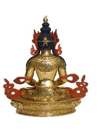 Buddhist Handmade Statue Of Aparimita [full Fire Gold Plated], [face Painted], Amitayus, Chepame