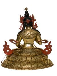 Buddhist Handmade Statue Of Vajrasattva [full Fire Gold Plated], [face Painted]