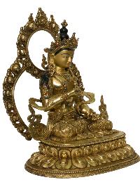 Buddhist Handmade Statue Of Vajrasattva [full Fire Gold Plated], [face Painted]