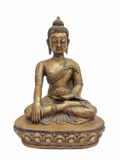 Antique [old], Buddhist Statue Of Shakyamuni Buddha, [bronze, Copper, Antique]