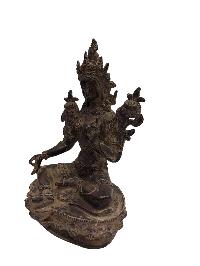 [old], Buddhist Handmade Statue Of Green Tara, Old Stock