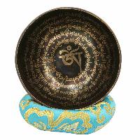 Buddhist Hand Beaten Jambati Singing Bowl, With Super Fine Etching Carving