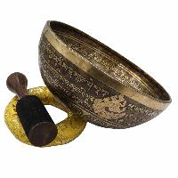 Buddhist Hand Beaten Jambati Singing Bowl, With Super Fine Etching Carving Of [shakyamuni Buddha]