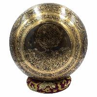 Buddhist Hand Beaten Jambati Singing Bowl, With Super Fine Etching Carving Of [amitabha Buddha]