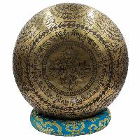 Buddhist Hand Beaten Jambati Singing Bowl, With Super Fine Etching Carving Of [amitabha Buddha]