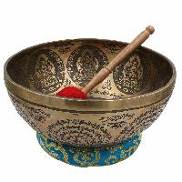 Buddhist Hand Beaten Jambati Singing Bowl, With Super Fine Etching Carving Of [amitabha Buddha]