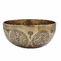 Buddhist Hand Beaten Jambati Singing Bowl, With Super Fine Etching Carving, [life Of Tree]