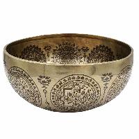 Buddhist Hand Beaten Jambati Singing Bowl, With Super Fine Etching Carving, [infinity Knot]