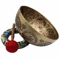 Buddhist Hand Beaten Jambati Singing Bowl, With Super Fine Etching Carving, [medicine Buddha]