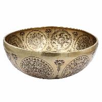 Buddhist Hand Beaten Jambati Singing Bowl, With Super Fine Etching Carving, [manjushri]