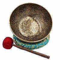 Buddhist Hand Beaten Jambati Singing Bowl, With Super Fine Etching Carving, [manjushri]