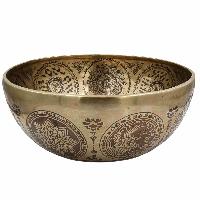 Buddhist Hand Beaten Jambati Singing Bowl, With Super Fine Etching Carving, [manjushri]