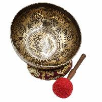 Buddhist Hand Beaten Jambati Singing Bowl, With Super Fine Etching Carving