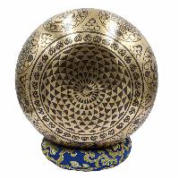 Buddhist Hand Beaten Jambati Singing Bowl, With Super Fine Etching Carving