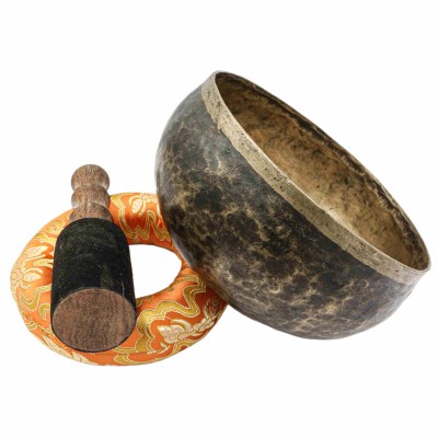 [old] Buddhist Hand Beaten [kopre] Singing Bowl, With [antique] Finishing