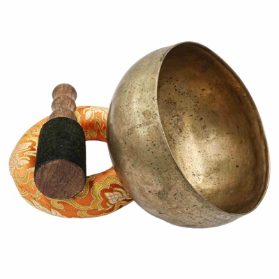 [old] Buddhist Hand Beaten [kopre] Singing Bowl, With [antique] Finishing