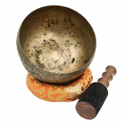 [old] Buddhist Hand Beaten [kopre] Singing Bowl, With [antique] Finishing