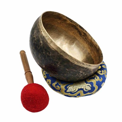 [old] Buddhist Hand Beaten [kopre] Singing Bowl, With [antique] Finishing