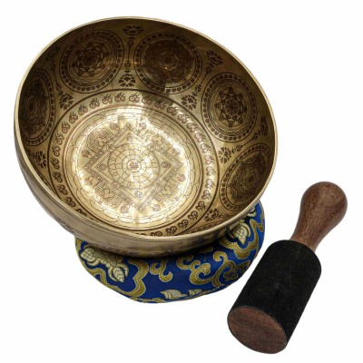 Buddhist Hand Beaten Jambati Singing Bowl, With Premium Etching Carving