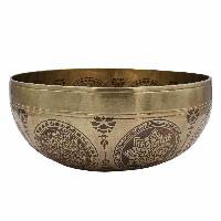 Buddhist Hand Beaten Jambati Singing Bowl, With Premium Etching Carving