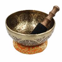 Buddhist Hand Beaten Jambati Singing Bowl, With Premium Etching Carving