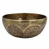 Buddhist Hand Beaten Jambati Singing Bowl, With Premium Etching Carving