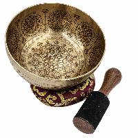 Buddhist Hand Beaten Jambati Singing Bowl, With Premium Etching Carving