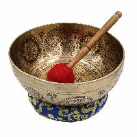 Buddhist Hand Beaten Jambati Singing Bowl, With Premium Etching Carving