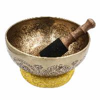 Buddhist Hand Beaten Jambati Singing Bowl, With Premium Etching Carving