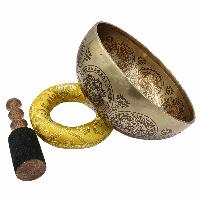 Buddhist Hand Beaten Jambati Singing Bowl, With Premium Etching Carving