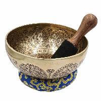 Buddhist Hand Beaten Jambati Singing Bowl, With Premium Etching Carving