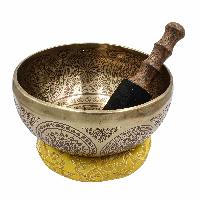 Buddhist Hand Beaten Jambati Singing Bowl, With Premium Etching Carving