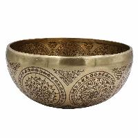 Buddhist Hand Beaten Jambati Singing Bowl, With Premium Etching Carving