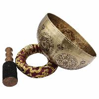 Buddhist Hand Beaten Jambati Singing Bowl, With Premium Etching Carving