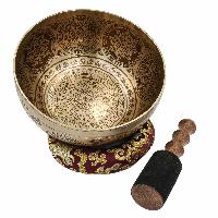 Buddhist Hand Beaten Jambati Singing Bowl, With Premium Etching Carving