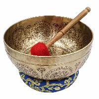 Buddhist Hand Beaten Jambati Singing Bowl, With Premium Etching Carving