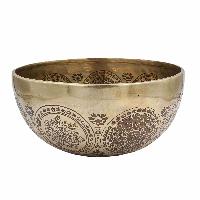 Buddhist Hand Beaten Jambati Singing Bowl, With Premium Etching Carving