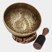 Buddhist Hand Beaten Jambati Singing Bowl, With Premium Etching Carving