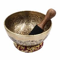 Buddhist Hand Beaten Jambati Singing Bowl, With Premium Etching Carving