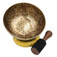 Buddhist Hand Beaten Jambati Singing Bowl, With Premium Etching Carving