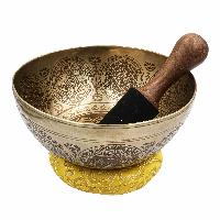 Buddhist Hand Beaten Jambati Singing Bowl, With Premium Etching Carving