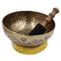 Buddhist Hand Beaten Jambati Singing Bowl, With Premium Etching Carving