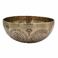 Buddhist Hand Beaten Jambati Singing Bowl, With Premium Etching Carving