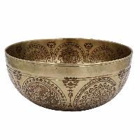 Buddhist Hand Beaten Jambati Singing Bowl, With Premium Etching Carving