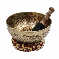 Buddhist Hand Beaten Jambati Singing Bowl, With Premium Etching Carving